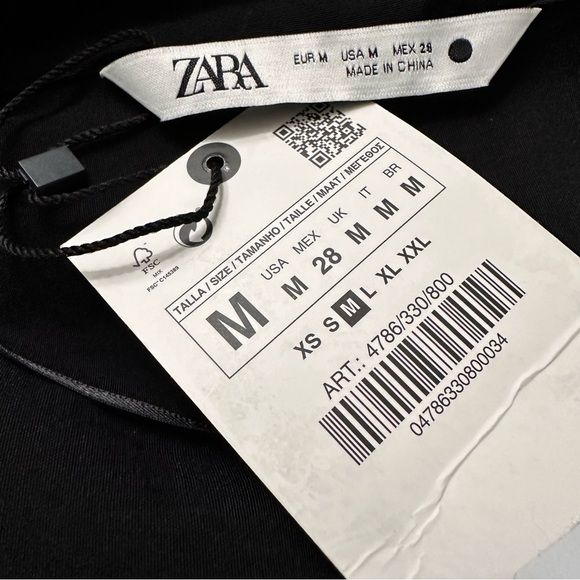 Zara Black Button-Up Midi Shirt Dress SZ Medium Goth Steampunk NWT - Picture 2 of 10